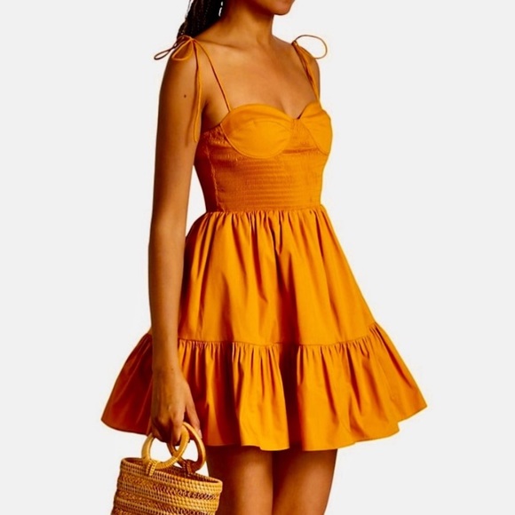 NWT Staud Landry Mini Dress Honey